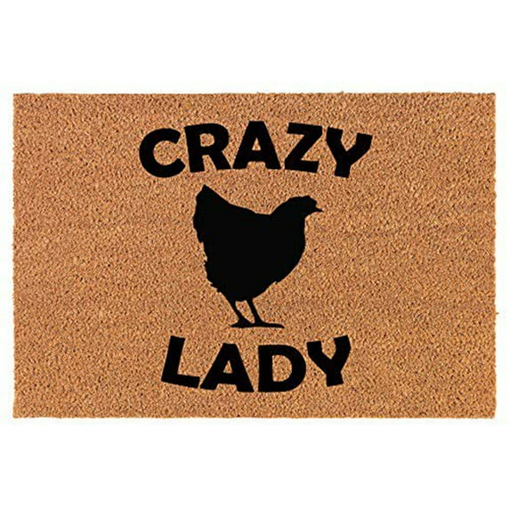 Chicken Humor Doormat with "Guess What?" Design 24x16" - Non-Slip Entry Rug, Humorous Welcome Mat, Coconut Coir Welcome Mat for Porch, Garage, Farmhouse Decor​