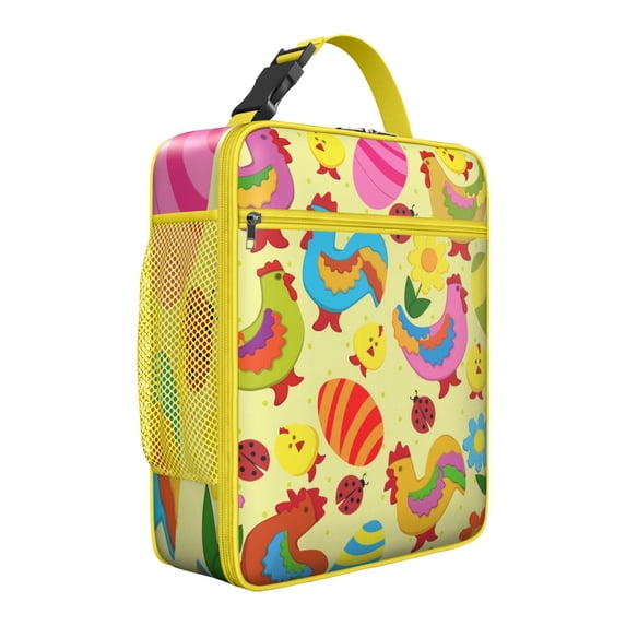 Chicken Insulated Lunch Bag Box Men Reusable Lunch Bag with Front Pocket Lunch Box Containers Picnic Beach