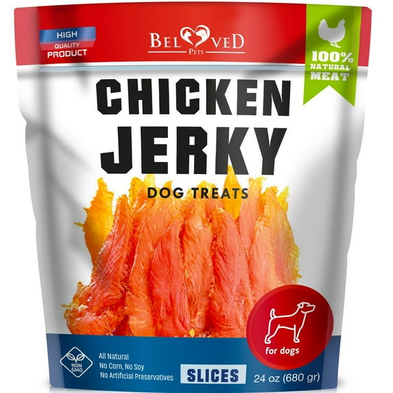 Chicken Jerky Dog Treats Human Grade - Grain Free Organic Meat - All Natural High Protein Dried Strips - Best Chews for Training Small & Large Dogs - Bulk Soft Pack Made for USA 24 Oz.