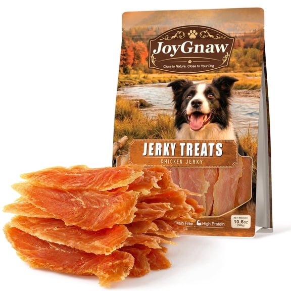 JoyGnaw Chicken Jerky Dog Treats, High Protein Soft Chewy Chicken Snacks, Natural Dog Treats for Small Medium Large Dogs, 11 oz
