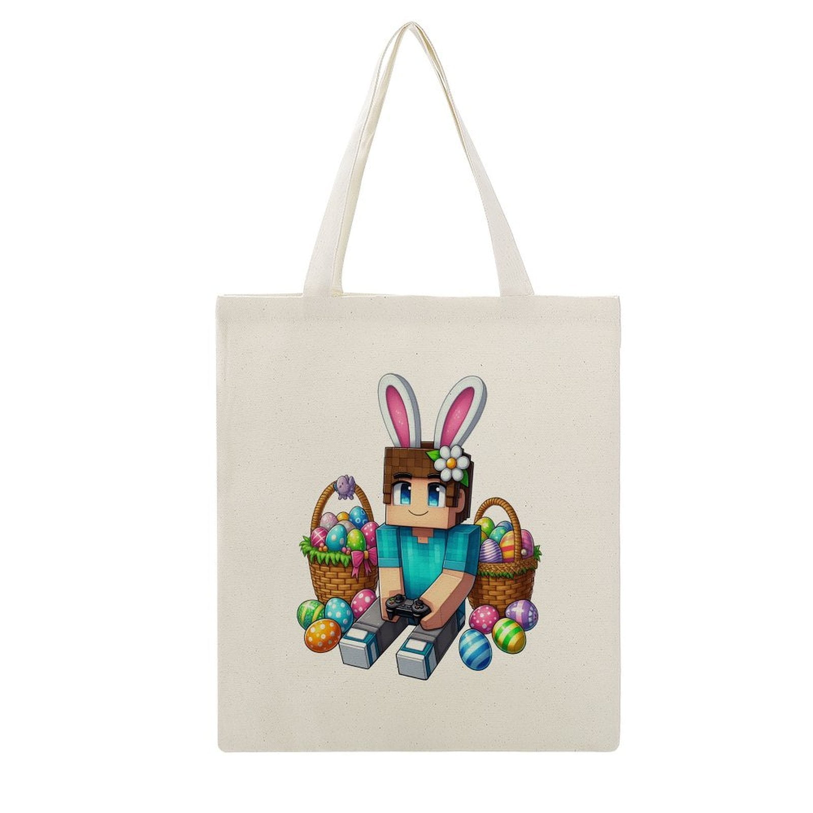 Chicken Jockey Canvas Tote Bag Graphic Reusable For Women Vibrant