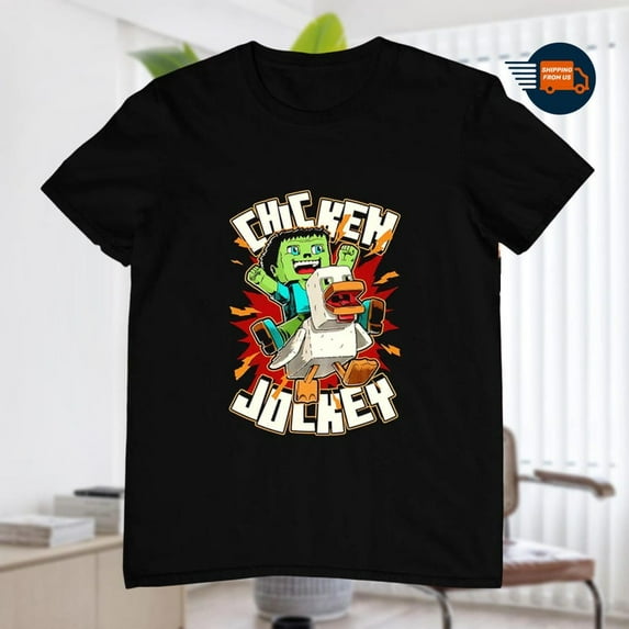 Chicken Jockey T-Shirt, Gift for Game Lover Chicken, Quirky Cotton Graphic Tee