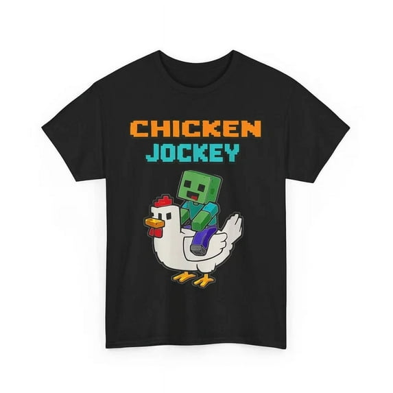 Chicken Jockey Zombie Pixel Art Zombie Gamer Styl T-Shirt Unisex S-5XL Hot Trending Shirt, Vintage Birthday Gift