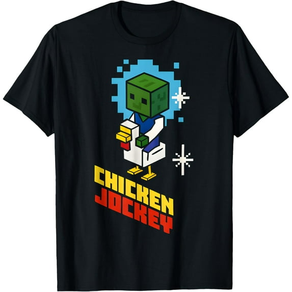 Chicken Jockey Zombie Pixel Art Zombie Gamer Style 2025 Game T-Shirt Unisex S-5Xl Hot Trending Shirt, Vintage Birthday Gift