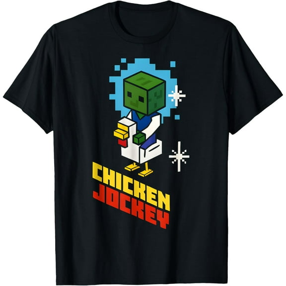 Chicken Jockey Zombie Pixel Art Zombie Gamer Style 2025 Game T-Shirt Unisex S-5Xl Hot Trending Shirt, Vintage Birthday Gift