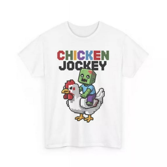 Chicken Jockey Zombie Pixel Art Zombie Gamer Style T-Shirt Unisex S-5XL Hot Trending Shirt, Vintage Birthday Gift