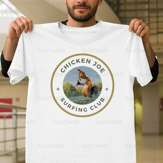 Chicken Joe Surfing Funny Retro Vintage Movie Penguin Graphic V11478 Unisex T-Shirt, Up to Size 5XL