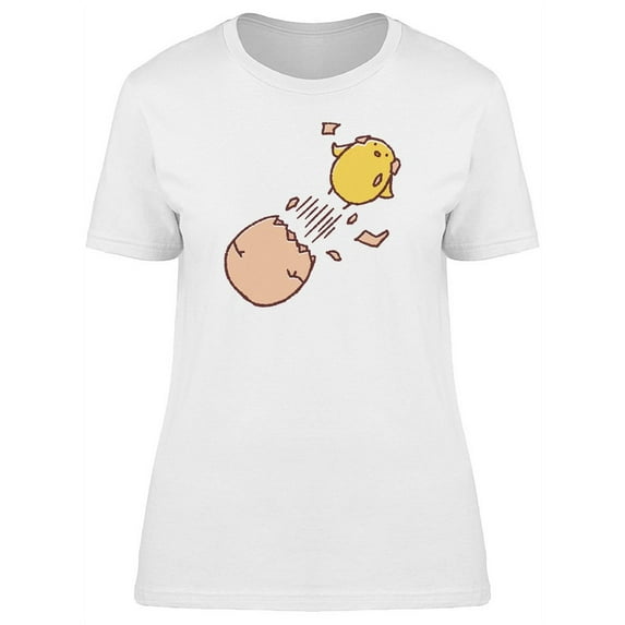 Chicken Jumping From Egg Shell T-Shirt Women -Image by Shutterstock, Female Medium