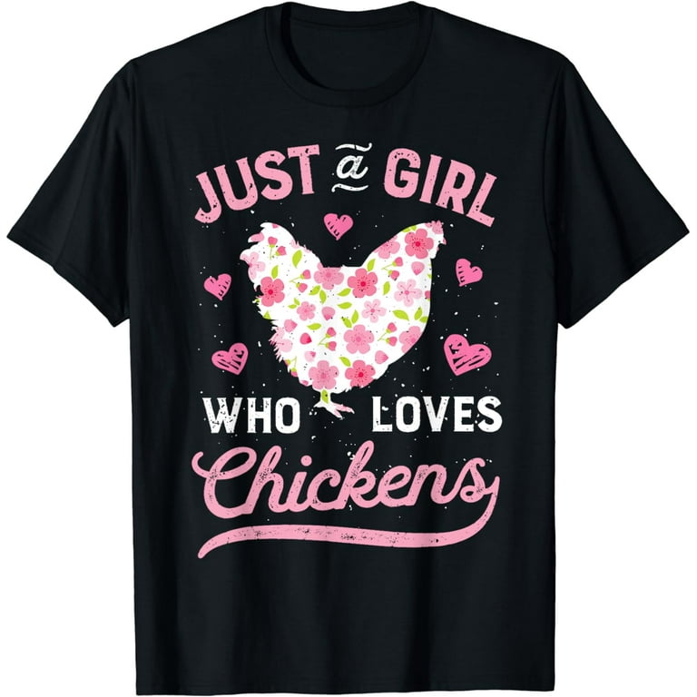 Womens Just A Woman Who Loves Chickens Flower Shirt Womens Just A Woman Who Loves Chickens Flower Shirt