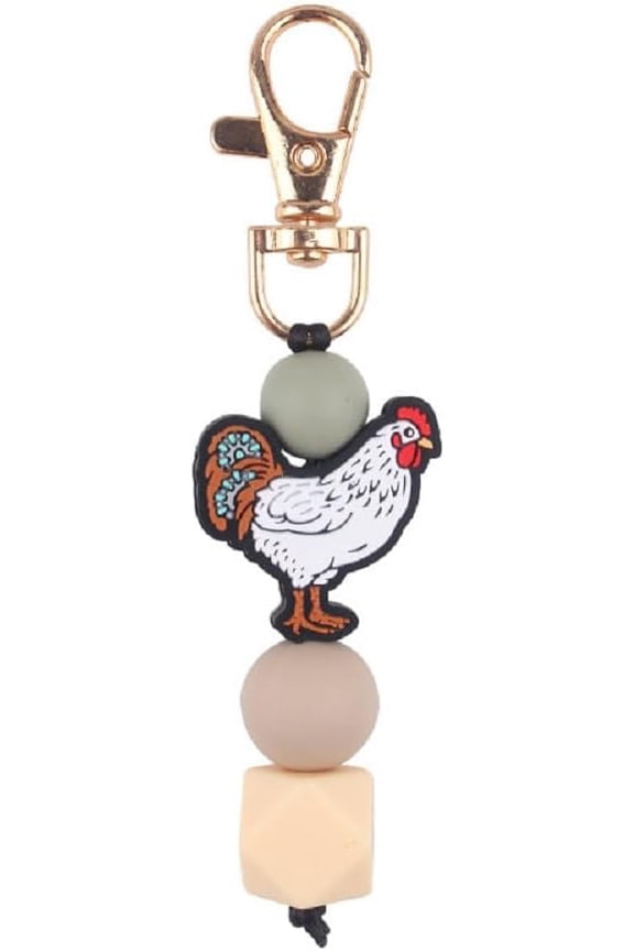 Chicken Keychain Silicone Keyring Party Favors Cute Gifts Animal Keychains for Women Men Chicken Lovers Gifts
