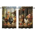 thumbnail image 1 of Chicken Kitchen Curtains Valances and Tiers Set for Windows,Rooster Hen Vintage Bathroom Window Curtain Valance 2 Piece Sets,Kitchen Decor for Living Room,27.5"x36", 1 of 4