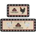thumbnail image 1 of Chicken Kitchen Rugs Sets of 2, Rooster Hen Farmhouse Washable Anti Fatigue Kitchen Runner Mats for Floor, Non Slip Comfort Standing Holiday Decor Mat for Sink, Laundry, Office 17"x 47"+17"x 30", 1 of 7