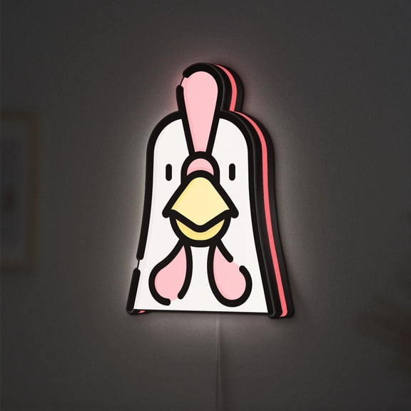 Chicken LED Lightbox - Farm Wildlife Gardening Animal Decor, Custom Led Sign for Home Office Shop Decor (Width 16 inch, 40cm)