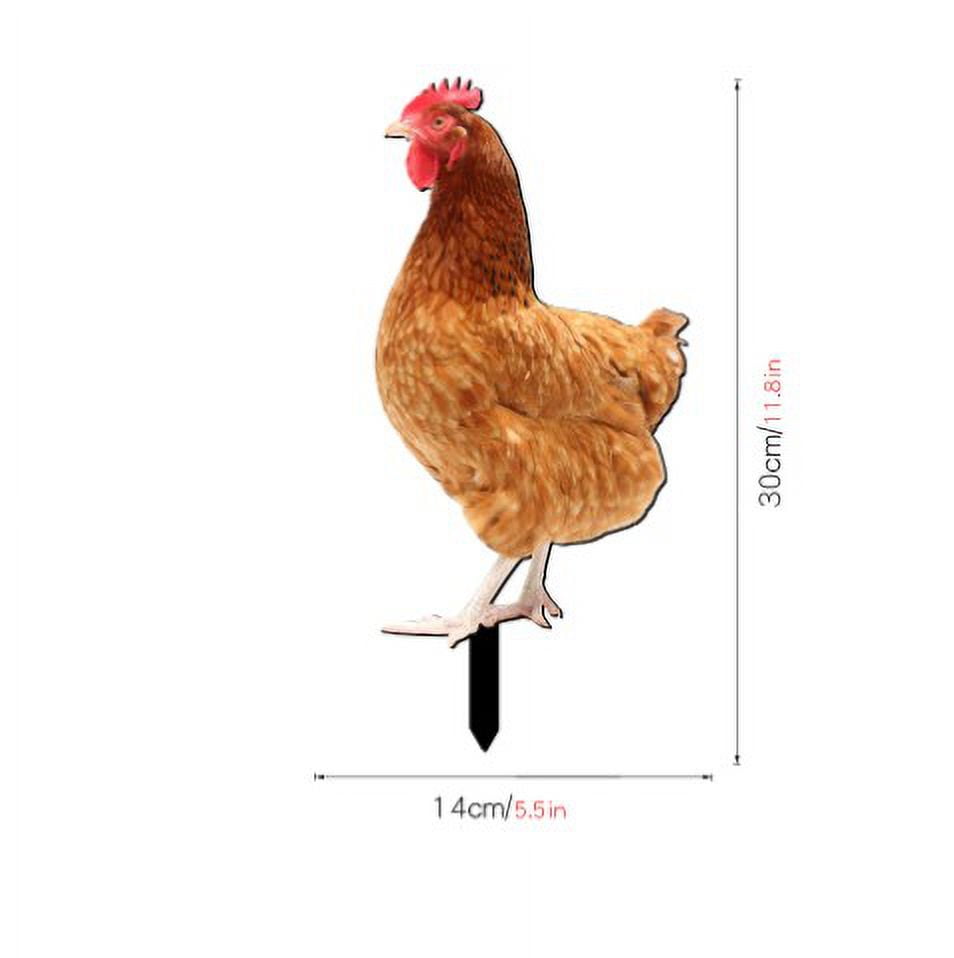 Chicken Lawn Stake Outdoor Chicken Yard Sign Acrylic Yard Hen Insert Sign Garden Sign