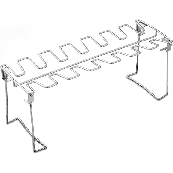 Chicken Leg And Wing Rack For Grill Smoker Oven - Easy To Use 14 Slots Chicken Leg Rack - High Grade Stainless Steel Chicken Wing Rack Chicken Drumstick Holder For Perfect Cook (1 Pack)