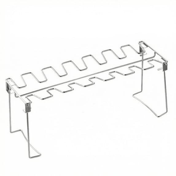 Chicken Leg Grill Rack, Stainless Steel Multi Drumstick Barbecue Rack Holds up to 14 Legs, Non-Stick Dishwasher Safe Camping Oven Grill Rack(13.8Inch,14 Legs)