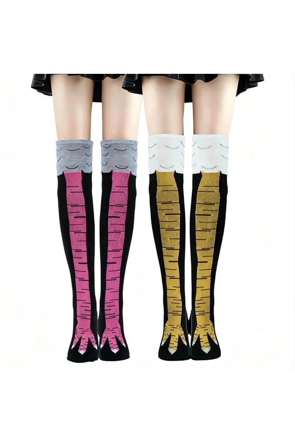 Chicken Leg Over-Knee Socks,  Pack, Novelty Cotton Stockings for Halloween Party, Unisex