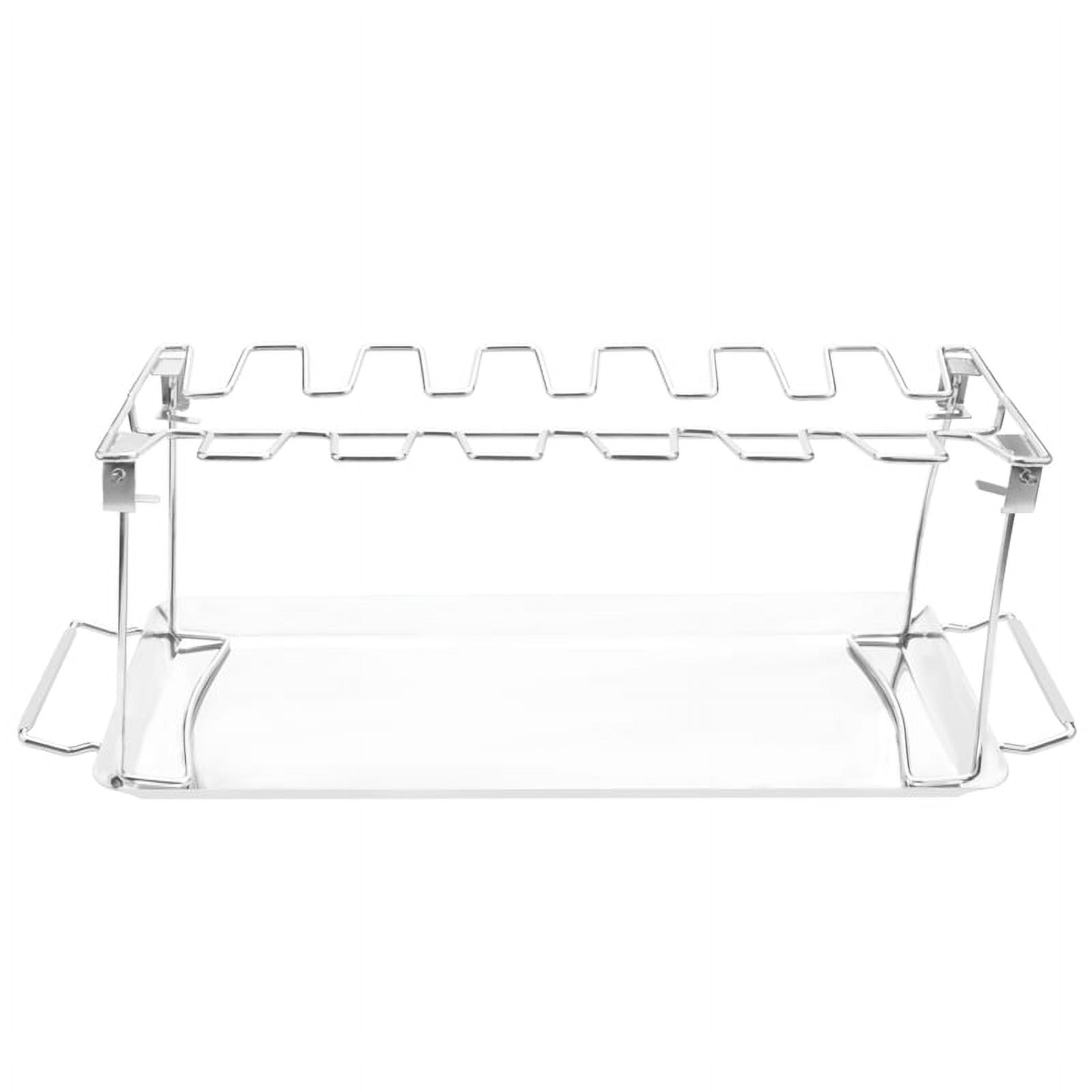 Chicken Leg Wing Rack 14 Slots Stainless Steel Roaster Stand with Drip