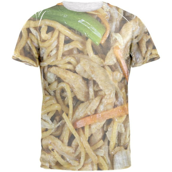 Chicken Lo Mein Costume All Over Mens T Shirt Heather White LG