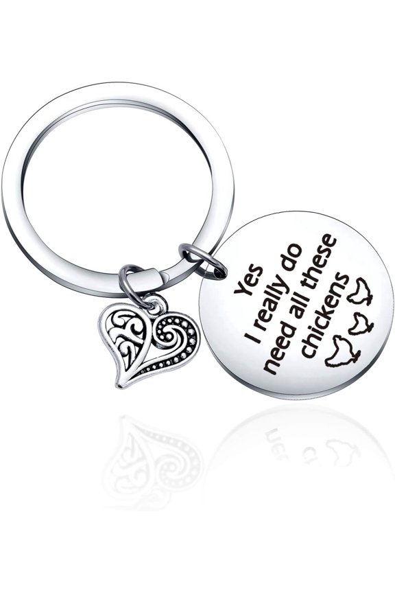 Chicken Lovers Gift Crazy Chicken Lady Keychain Hen Farmer Lovers Gift Poultry Farm Chicken Mom Keyring