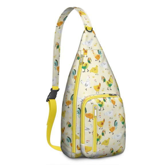 Chicken Lovers Sling Backpack&nbsp;– Farm Animal Print Crossbody Bag, Multi-Functional Lightweight Travel Pack