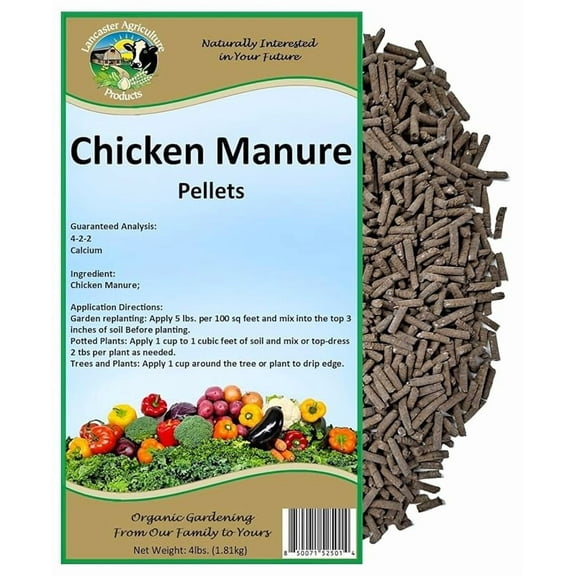 Chicken Manure Pellets 4 Pounds - Nutrient-Rich, Slow-Release Fertilizer with Nitrogen, Phosphorus & Potassium for Healthy Plant Growth and Soil Improvement