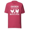 thumbnail image 1 of Chicken Math is Real Shirt, Unisex, Chicken Lover Shirt, Funny Chicken Shirt, Funny Math Meme Shirt, Chicken Whisperer, Backyard Chickens (Heather Raspberry, 3XL), 1 of 1
