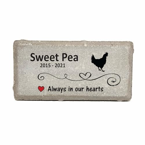 Chicken Memorial Stone - Real Stone Personalized by$$Garden & Patio