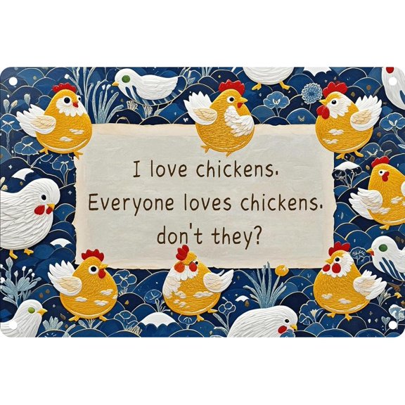 Chicken Metal Tin Sign Vintage Retro Poster Wall Art Chicken Decor for Chicken Coops Farms Yard Home Bar Cafe Garage or Office - Thoughtful Chicken Gift Idea