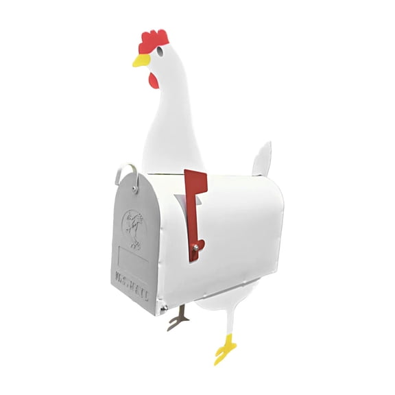 Chicken Mini Mailbox Funny Decorative Storage Boxes, Retro Metal Post Box for Letters Small Items Home Desk Study Room Living Room