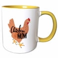 thumbnail image 1 of 3drose, Chicken Mom, 11oz Two-tone Yellow Mug, 1 of 6
