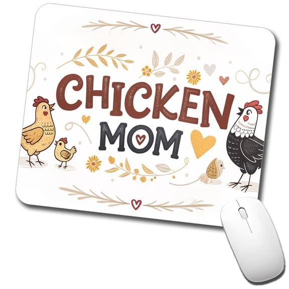 Chicken Mom Cute Funny Mouse Pad Low Profile Gaming Mat