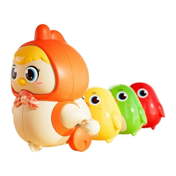 Chicken Music Magnetic Toy for Toddles , Easter Basket Cute Animal Duck Chick Penguin Swing Crawling Toys with Music, Crawling Toys Set of 4, for 1 2 3 Year Old Boys Girls