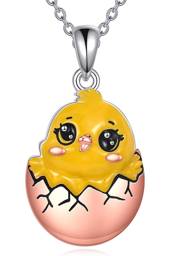 Chicken Necklace 925 Sterling Silver Cute Animals Pendant Chicken Necklace Jewelry for Women Chicken Lovers