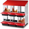 Chicken Nesting Box 2-Tier Galvanized Steel 6 Holes Nesting Boxes for ...