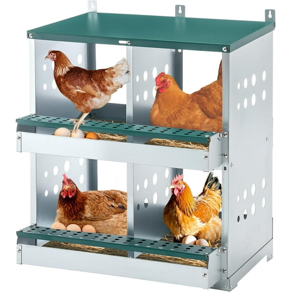 Chicken Nesting Box, 4 Compartment Metal Nesting Box, 4 Room Wall ...