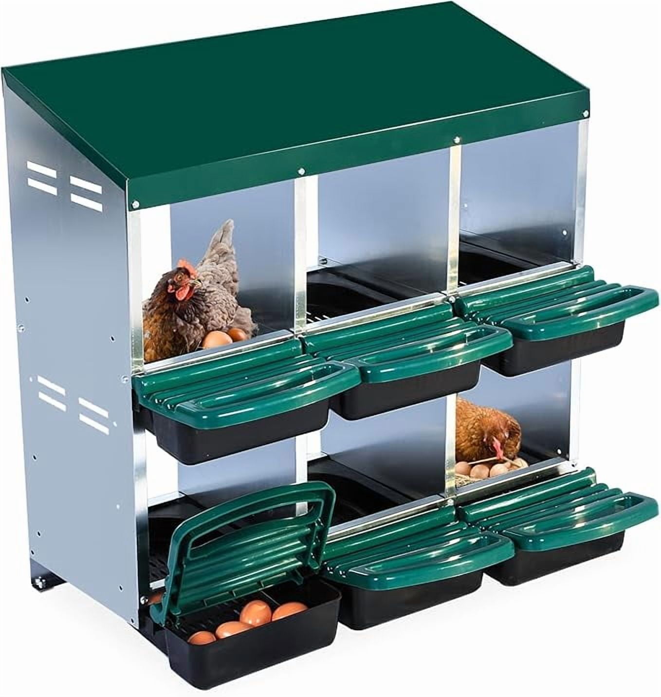 Nested Pull Box Chicken Nesting Box,6 Hole Laying Boxes for Hens, Metal Roll Away ...