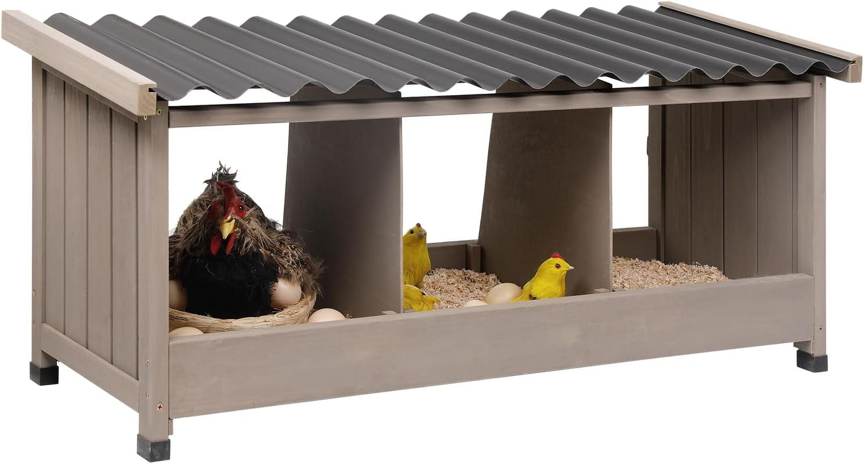 Chicken Nesting Box, Wall-Mounted Wooden Chicken Coop Accessories with ...