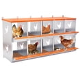 thumbnail image 1 of Chicken Nesting Boxes, 10 Compartment Metal Chicken Laying Box, Wall Mountable Nesting Boxes for Hens, Ducks, Easy Egg Collection & Assembly, 1 of 9