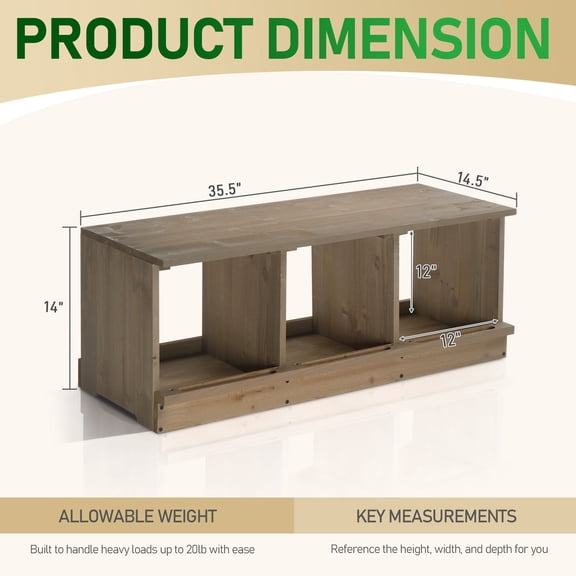 Chicken Nesting Boxes, 3- 8 Compartments, Wood Chicken Nesting Box Wall Mount, Versatile Use Nest Box for Chicken Coop, Easy to Assemble for Chickens, Hens, Ducks