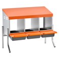 thumbnail image 1 of Chicken Nesting Boxes,3 Compartments,with Support Legs,Easy Egg Collection,Galvanized Steel&High-Strength Plastic,Roll Away Nesting Boxes for Chickens&Hens Laying Eggs,Orange, 1 of 11