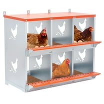 Chicken Nesting Boxes, 6 Compartments Metal Chicken Laying Box, Wall Mountable Nesting Boxes for for Hens, Ducks, Easy Egg Collection & Assembly