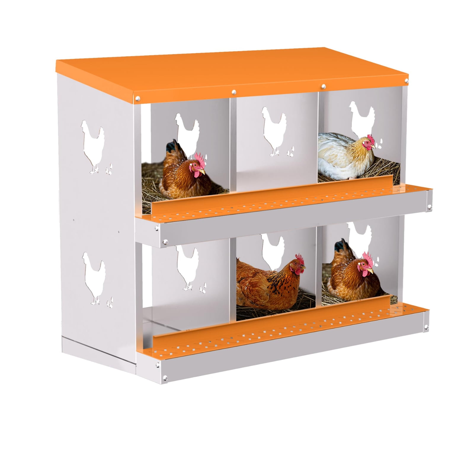 Chicken Nesting Boxes, 6-Hole Roll Away Nest Box for Chicken Coop ...