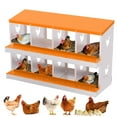 thumbnail image 1 of Chicken Nesting Boxes, 8 Compartment Metal Chicken Egg Laying Box with Lid Cover for Hens/Ducks, Easy Egg Collection Hen Roosting and Coop Use, Orange, 1 of 7
