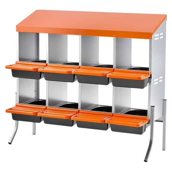 Chicken Nesting Boxes, 8 Compartments, with Support Legs, Easy Egg Collection, G