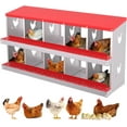 thumbnail image 1 of Chicken Nesting Boxes, Large Vented Holes Chicken Coop with Rollout Egg Collection, 10 Compartment Chicken Nesting Box, Wall Mount Coops, Easy Egg Collection, Easy Cleaning, for Hens, 1 of 9