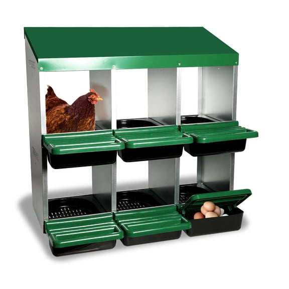 Chicken Nesting Boxes with Roll Away Egg Tray, Heavy Duty Galvanized Steel Poultry Laying Boxes for Coop