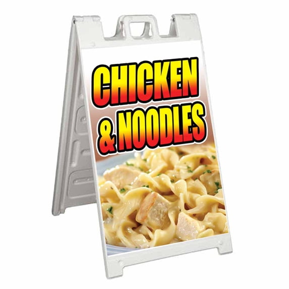 Chicken & Noodles (24" X 36") Standard A-Frame Signicade, Includes Decal Applied To Stand