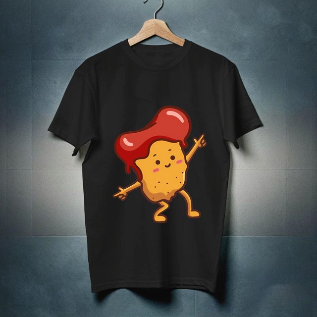 Chicken Nugget Hair Ketchup Shirt, Deboned Chicken Meat, Chicken