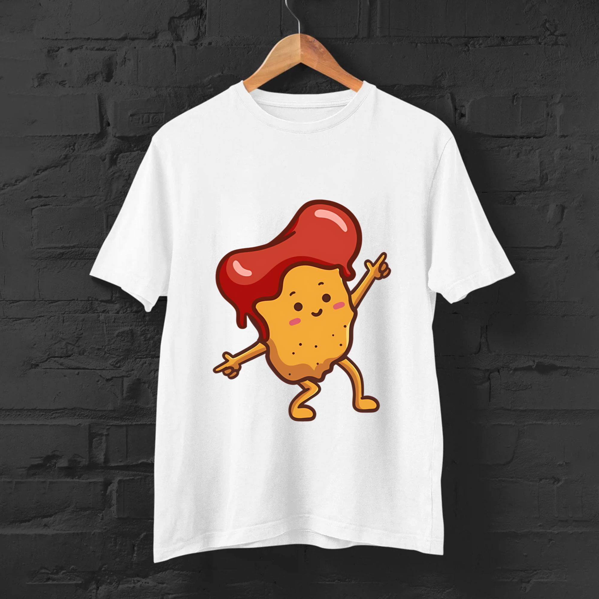 Chicken Nugget Hair Ketchup Shirt, Deboned Chicken Meat, Chicken